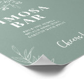 Sage Green Mimosa Bar Wedding Sign Poster (Hoek)