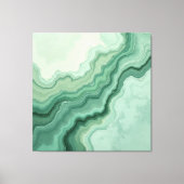 Sage Green Mineral Vein Abstract - Biologisch Mode Canvas Afdruk (Voorkant)