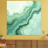 Sage Green Mineral Vein Abstract - Biologisch Mode Canvas Afdruk (Insitu (Woonkamer))