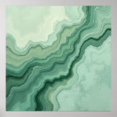 Sage Green Mineral Vein Abstract - Biologisch Mode Poster (Voorkant)