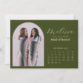 Sage Green Minimal Arch Bridesmaid-voorstel Kaart (Voorkant)
