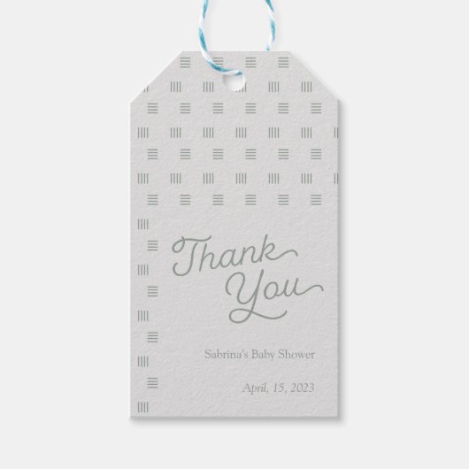 Sage Green Minimal Boho Baby shower Cadeaulabel (Voorkant)