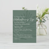 Sage Green Minimal Celebration of Life Invitation Kaart (Staand voorkant)