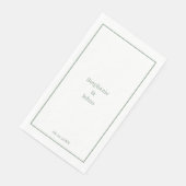 Sage Green Minimal Elegant Custom Name Wedding Servet (Hoek)