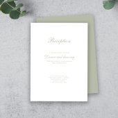 Sage Green Minimal Elegant Wedding Enclosure Kaart