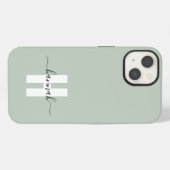 Sage Green Minimal Modern Initiaal Monogram iPhone Hoesje (Achterkant horizontaal)