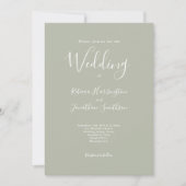 Sage Green Minimal Modern Wedding Kaart (Voorkant)