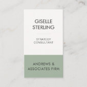 Sage Green Minimal Professional Corporate Modern Visitekaartje (Voorkant)