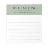 Sage Green Minimal Professional Modern Business Notitieblok (Voorkant)