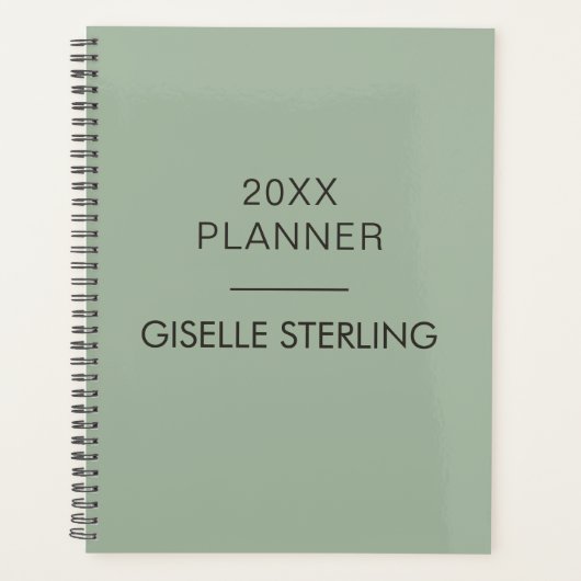 Sage Green Minimal Professional Modern Business Planner (Voorkant)