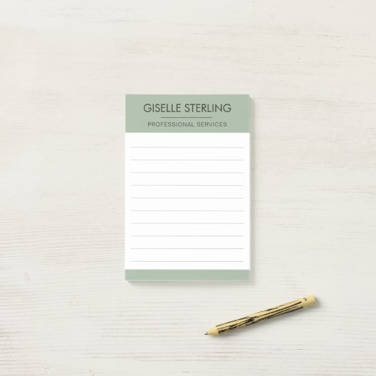 Sage Green Minimal Professional Modern Business Post-it® Notes (Op bureau)
