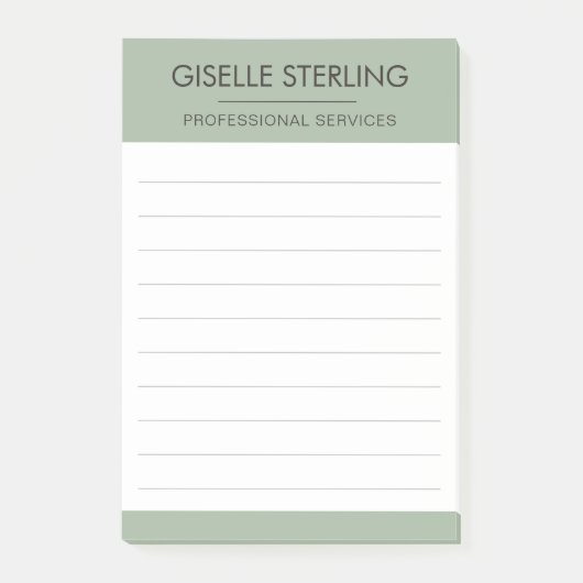 Sage Green Minimal Professional Modern Business Post-it® Notes (Voorkant)