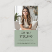 Sage Green Minimal Professionele Foto Modern Visitekaartje (Voorkant)