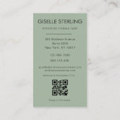 Sage Green Minimal QR Code Foto Modern Visitekaartje (Achterkant)