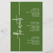 Sage Green Minimal Wedding Events Tijdlijn (Voorkant)
