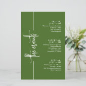 Sage Green Minimal Wedding Events Tijdlijn (Staand voorkant)