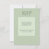 Sage Green Minimal Wedding RSVP Card (Achterkant)