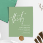 Sage Green Minimalist 30th Birthday Invitation<br><div class="desc">*** Voer H012 in de winkelzoekopdracht in om alle overeenkomende items te vinden *** Of bezoek ons Sage Green Minimalist Collectie. *** Dit hoogwaardige ontwerp is gemakkelijk aan te passen aan uw verjaardagskleuren, stijlen en thema. Klik voor verdere aanpassingen op de link Bewerken met de ontwerptool en gebruik onze ontwerptool...</div>