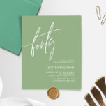 Sage Green Minimalist 40th Birthday Invitation<br><div class="desc">*** Please enter H012 in the store search to find all matching items *** Or visit our Sage Green Minimalist Collection. *** This high-quality design is easy to customize to match your birthday colors, styles and theme. For further customization, please click the "Edit using Design Tool" link and use our...</div>