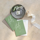 Sage Green Minimalist 40th Birthday Invitation Kaart