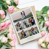 Sage Green Minimalist 7 foto bruiloft Bedankkaart