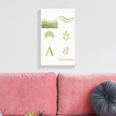 Sage Green Minimalist Abstract Wall Art Canvas Afdruk (Insitu (Woonkamer))