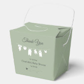 Sage Green Minimalist Baby shower Bedankdoosjes (Voorkant)