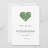 Sage Green Minimalist Baby shower Hartelijk dank Bedankkaart (Voorkant)