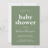Sage Green Minimalist Boho Baby shower Kaart (Voorkant)