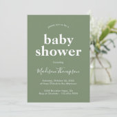 Sage Green Minimalist Boho Baby shower Kaart (Staand voorkant)