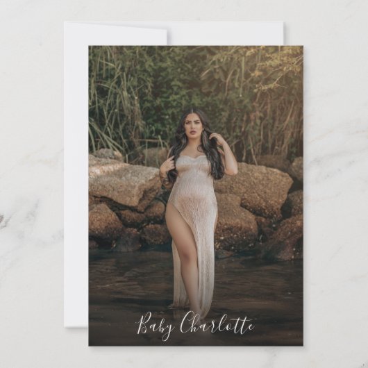 Sage Green Minimalist Boho Baby shower Kaart (Achterkant)