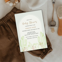 Sage Green Minimalist Boho Cactus Arch Baby shower