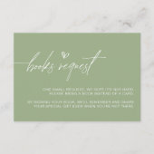 Sage Green Minimalist Books Request Kaart (Voorkant)