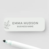 Sage Green Minimalist Botanical Small Business  Naamplaatje (In situ)