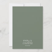 Sage Green Minimalist Botanical Wedding Kaart (Achterkant)