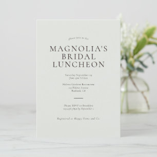 Sage Green Minimalist Bridal Luncheon Uitnodiging