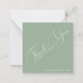 Sage Green Minimalist Budget Wedding Dank u Notitiekaartje (Voorkant)