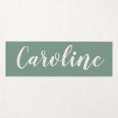 Sage Green Minimalist Calligraphy Personalized Yogamat (Voorkant (horizontaal))