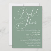 Sage Green Minimalist Calligraphy Vrijgezellenfees Kaart (Voorkant)