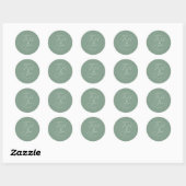 Sage Green Minimalist Calligraphy Vrijgezellenfees Ronde Sticker (Vel)
