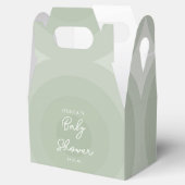 Sage Green Minimalist Circle Gradiënt Baby shower Bedankdoosjes (Geopend)