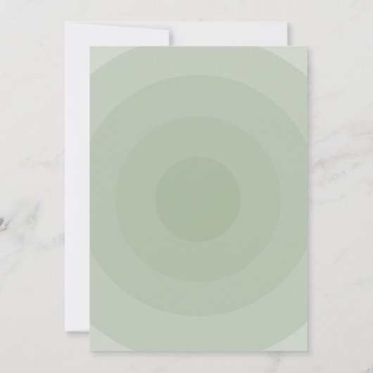 Sage Green Minimalist Circle Gradiënt Baby shower Kaart (Achterkant)