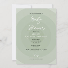 Sage Green Minimalist Circle Gradiënt Baby shower Kaart