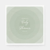 Sage Green Minimalist Circle Gradiënt Baby shower Servet (Voorkant)