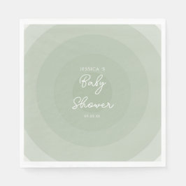 Sage Green Minimalist Circle Gradiënt Baby shower Servet