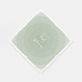 Sage Green Minimalist Circle Gradiënt Baby shower Servet (Hoek)
