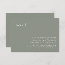 Sage Green Minimalist Elegant Wedding Details kaar RSVP Kaartje