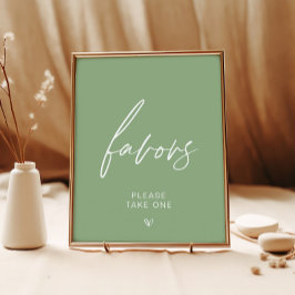 Sage Green Minimalist Favor Sign Poster
