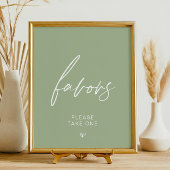 Sage Green Minimalist Favor Sign Poster