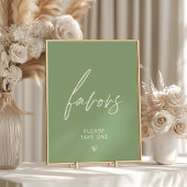 Sage Green Minimalist Favor Sign Poster